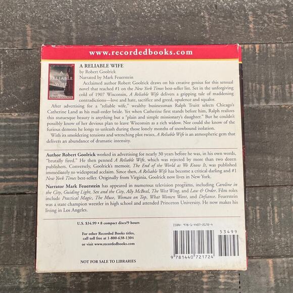 A Reliable Wife by Goolrick, Robert AudioBook (CD)-2009 - Picture 2 of 2
